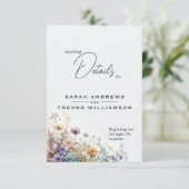 Rustieke Boho Waterverf Wildbloemen Informatiekaartje (Staand voorkant)
