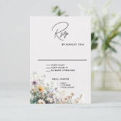 Rustieke Boho Waterverf Wildbloemen RSVP Kaartje (Staand voorkant)