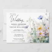 Rustieke Boho Waterverf Wilde Bloemen Kaart (Voorkant)