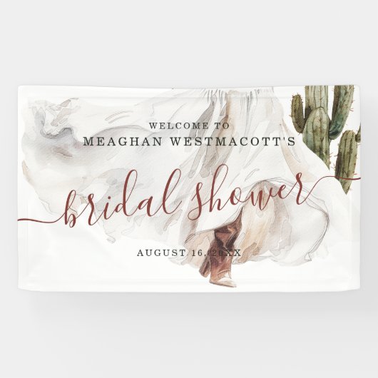 Rustieke Boho Western | Vrijgezellenfeest Welkom Spandoek (Horizontaal)