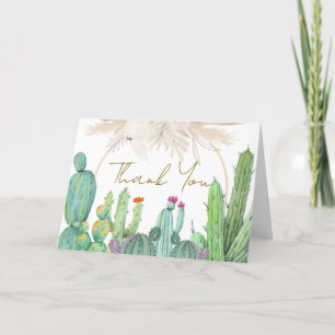 Rustieke Boho Westerne Cactus Arch Baby shower Bedankkaart
