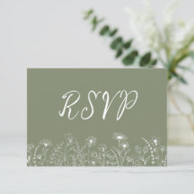 Rustieke Boho Wildbloem Bloemige Saliegroene RSVP 