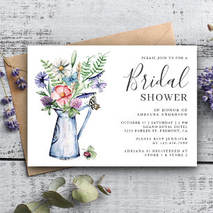 Rustieke Boho Wilde Bloemen Bruidsdouche Kaart