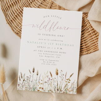 Rustieke Boho Wilde Bloemen Veld Verjaardag Kaart