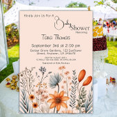 Rustieke Boho Wildflower Baby shower uitnodigen Kaart