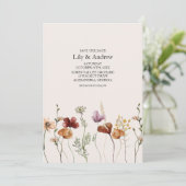 Rustieke Boho Wildflower Bewaar de datum Kaart (Staand voorkant)