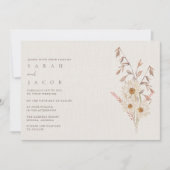 Rustieke Boho Wildflower Bohemian bruiloft Kaart (Voorkant)