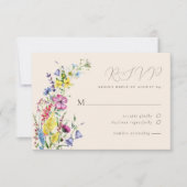 Rustieke Boho Wildflower Floral Garden bruiloft RSVP Kaartje (Voorkant)