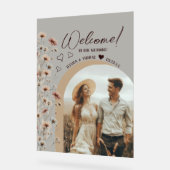 Rustieke Boho Wildflowers Foto Boog Huwelijk Welko Acryl Bord (Hoek)