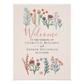 Rustieke Boho Wildflowers Wedding Welkom Teken Perfect Poster (Voorkant)