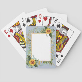 Rustieke BOHO Zonnebloemen Groene Huwelijk Pokerkaarten