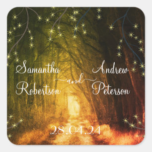  rustieke bomen vierkante sticker