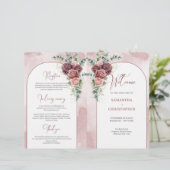 Rustieke boog bordeaux blozen rozen eucalyptus gev (Staand voorkant)