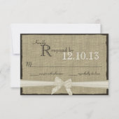 Rustieke Boog en Burlap Bruiloft Reactie RSVP Kaartje (Voorkant)
