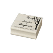 Rustieke boom bruid bruidegom namen bruiloft 	rubberstempel (Stempel)