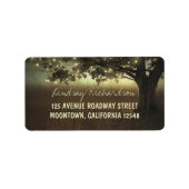 rustieke boom en twinkle licht adresetiketten etiket (Voorkant)