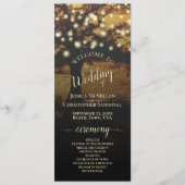 Rustieke boom met Strings of Lights bruiloft Programma (Voorkant)