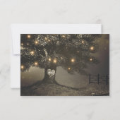 rustieke boom & nachtverlichting bruiloft RSVP (Achterkant)