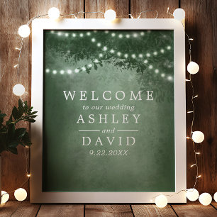 Rustieke Boom Slinger Verlichtings Huwelijks Welko Poster