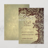 Rustieke boom & string lichten bruiloft RSVP Kaartje (Voorkant / Achterkant)
