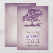 Rustieke boom & string lichten bruiloft uitnodigin kaart (Voorkant / Achterkant)