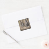 Rustieke Boom & String Lights Bruiloft Monogram Vierkante Sticker (Envelop)