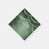Rustieke Boom String Lights Groene bruiloft Servet (Hoek)