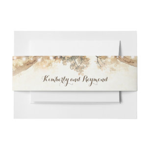 Rustieke boom takken en lichten uitnodigingen wikkel