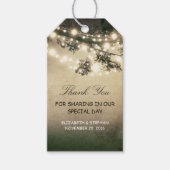 Rustieke boom takken lichten bruiloft dank u cadeaulabel (Voorkant)