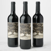 rustieke boom & verlichting aangepaste trouwwijn wijn etiket (Flessen)