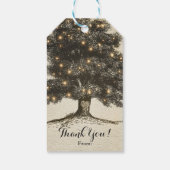 rustieke boom & verlichting bruiloft gunst cadeaulabel (Achterkant)