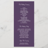 Rustieke boompjes en liefdesvogels paarse huwelijk programma (Achterkant)