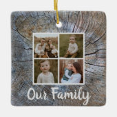 Rustieke boomring verontruste houtnerf rustieke bo keramisch ornament (Voorkant)