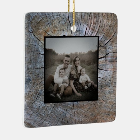 Rustieke boomring verontruste houtnerf rustieke bo keramisch ornament (Rechts)