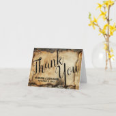 Rustieke boomschors  perkament papier bruiloft kaart (Gele Bloem)