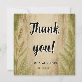 Rustieke Boomstam en Mos Bos Bedankkaart