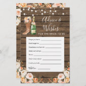 Rustieke Boots & Bubbly Advies & Wensen Kaart (Voorkant / Achterkant)