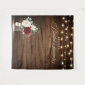 Rustieke bordeauxkleurige bloempot bruiloft wandkleed (Voorkant (horizontaal))