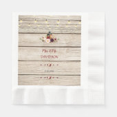 Rustieke bordeauxrode bloemenlantaarn oude schuur  servet (Voorkant)