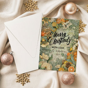 Rustieke Bos Botanische Kerst Feestdagenkaart