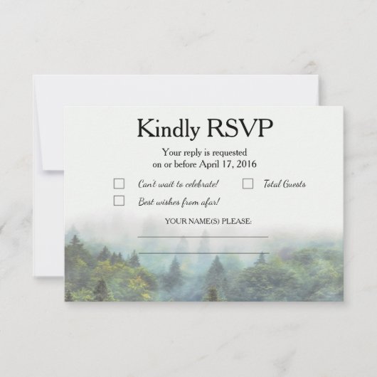 Rustieke bos bruiloft RSVP Kaartje (Voorkant)