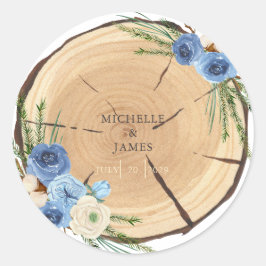 Rustieke Bos Bruiloftsthema Ronde Sticker