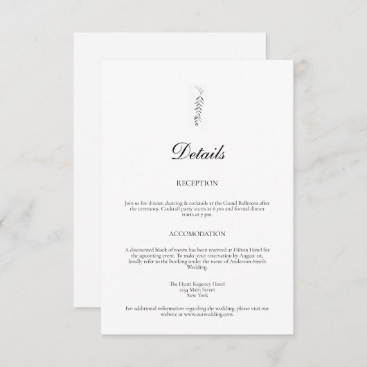 Rustieke bos en berg bruiloft details informatiekaartje (Voorkant / Achterkant)