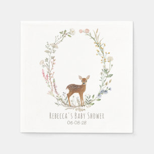Rustieke bos herten aquarel jong hert babyshower servet