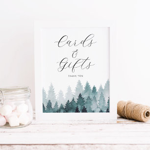 Rustieke Bos kaarten en geschenken teken Poster