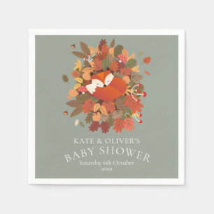 Rustieke Bos Vos Welp Couples Baby Shower Servet