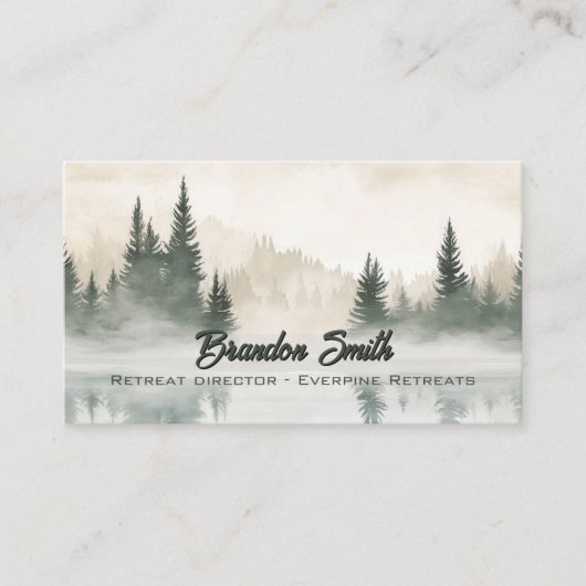 Rustieke bos waterverf glamping host visitekaartje (Voorkant)