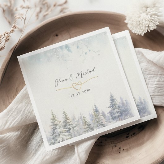 Rustieke Bos Winter Bruiloft Servetten