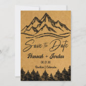 Rustieke bosachtige bestemming Minimalist Save the Kaart (Voorkant)