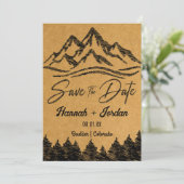 Rustieke bosachtige bestemming Minimalist Save the Kaart (Staand voorkant)